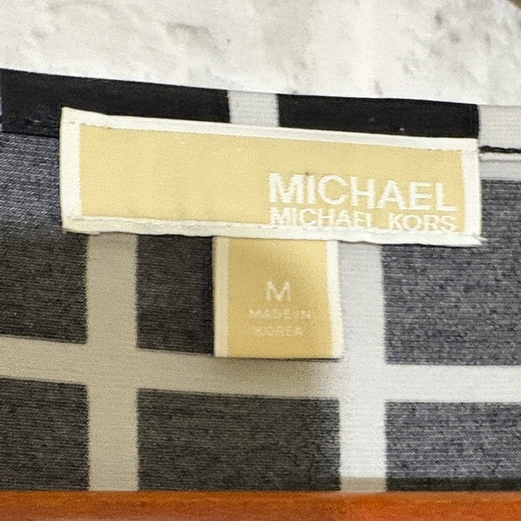 MICHAEL KORS Filigree Checkered Print Shift Dress Black, medium - Picture 9 of 11